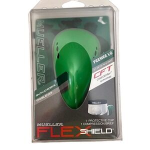 Mueller Flex Shield Pee Wee LG‎ Protective Cup 1 Compression Brief Kids Green